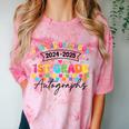 Last Day Of School Autograph 1st Grade Graduation Boys Girls Comfort Color Blast T-Shirt Clay