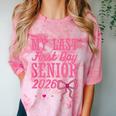 My Last First Day Senior 2026 Coquette Pink Bow Graduation Comfort Color Blast T-Shirt Clay