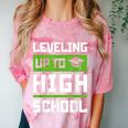 Leveling Up To High School Tee Shirt Gaming Graduation Comfort Color Blast T-Shirt Clay