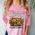 Not Anti Social Im Just A Turtle Sarcastic Introvert Humor Premium Tri-Blend Comfort Color Blast T-Shirt Clay