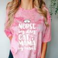 Nurse Graduation For Her Nursing Cat Mama By Night For Men Women Comfort Color Blast T-Shirt Clay