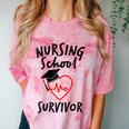 Nursing School Survivor Women Graduation RN Gift Shirt Comfort Color Blast T-Shirt Clay