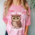I Like Owls And Maybe 3 People Introvert Humor Casual Comfort Color Blast T-Shirt Clay