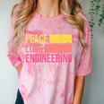 Peace Love Engineering Engineer School Graduation Retro Comfort Color Blast T-Shirt Clay