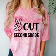 Peace Out Second Grade Last Day Of School Graduation Kids Comfort Color Blast T-Shirt Clay