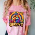 Peace Sign Groovy Vibes Costume Nostalgia Tie Dye Fashion Comfort Color Blast T-Shirt Clay