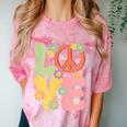 Peace Sign Love Groovy Vibes Costume Nostalgia 1980s Fashion Comfort Color Blast T-Shirt Clay