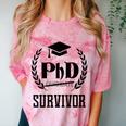 PHD Survivor T-Shirt Graduation Student Teacher For Men Women Kids Comfort Color Blast T-Shirt Clay