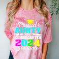 Proud Aunty Of Kindergarten Graduate 2024 Graduation Aunty Comfort Color Blast T-Shirt Clay