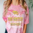 Proud Big Sister Of Two 2025 Graduates Graduation Family Comfort Color Blast T-Shirt Clay