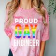 Proud Gay Engineer LGBTQ Rainbow Engineering Graduation Comfort Color Blast T-Shirt Clay