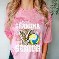 Proud Grandma Of A 2026 Senior Volleyball Graduation Leopard Comfort Color Blast T-Shirt Clay