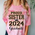 Proud Sister Of A 2024 Graduate Senior Graduation Comfort Color Blast T-Shirt Clay