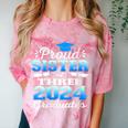 Proud Sister Of Three 2024 Graduate 23 Class Graduation Comfort Color Blast T-Shirt Clay