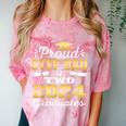 Proud Step Dad Of Two 2024 Graduate Class 2024 Graduation Comfort Color Blast T-Shirt Clay