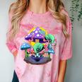 Psychedelic Alien Mushroom Nostalgia Groovy Vibe Hippie Comfort Color Blast T-Shirt Clay
