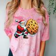 Santa Holding Cookie Xmas Baker Introvert Christmas Comfort Color Blast T-Shirt Clay
