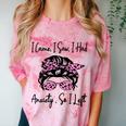 I Came I Saw I Had Anxiety So I Left Messy Bun Introvert Comfort Color Blast T-Shirt Clay
