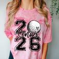 Senior 2026 Golf Player Heart Graduation Girls Teens Comfort Color Blast T-Shirt Clay