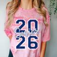 Senior 2026 Graduation Varsity Navy Blue On The Back Comfort Color Blast T-Shirt Clay