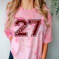 Senior 2027 Maroon Senior Class Of 27 Jersey Graduation Comfort Color Blast T-Shirt Clay