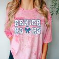 Senior 26 Graduation Class Of 2026 Bow Blue Toile Floral Comfort Color Blast T-Shirt Clay