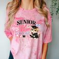 Senior Mom Class Of 2027 Cute Cat Graduation Pink Bows Girls Comfort Color Blast T-Shirt Clay