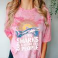 I Like Sharks & Maybe Like 3 People Humor Introverts Summer Comfort Color Blast T-Shirt Clay