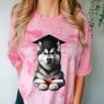 Siberian Husky Dog Graduation Cap Training School Graduate Men Women Kids Comfort Color Blast T-Shirt Clay