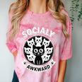 Socially Awkward Cute Introvert Cat Meme Anti-Social Club Comfort Color Blast T-Shirt Clay