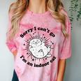 Sorry I Can't Go I'm An Indoor Cat Quote Introvert Comfort Color Blast T-Shirt Clay