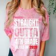 Straight Outta 4th Grade Graduation Class 2028 Fourth Grade Comfort Color Blast T-Shirt Clay
