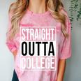 Straight Outta College Movie Parody Graduation Comfort Color Blast T-Shirt Clay