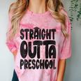 Straight Outta Preschool Graduation Cap Gown 2022 Cute Comfort Color Blast T-Shirt Clay