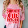 Straight Outta Preschool Graduation Class Of 2018 Comfort Color Blast T-Shirt Clay