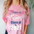 I Survived 5th Grade Class Of 2021 Quarantined Graduation 2 Comfort Color Blast T-Shirt Clay