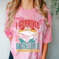 I Survived My Bachelor's Degree Party Bachelor Graduation Comfort Color Blast T-Shirt Clay