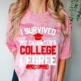 I Survived My Daughter's College Degree College Graduation Comfort Color Blast T-Shirt Clay