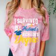 i Survived My Husbands Bachelors Degree Graduation Gifts Comfort Color Blast T-Shirt Clay