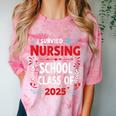 I Survived Nursing School Class Of 2025 Nurse Graduation Comfort Color Blast T-Shirt Clay