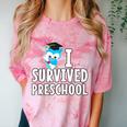 I Survived PreSchool Graduation Kids Owl Grad Shirt Comfort Color Blast T-Shirt Clay