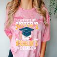 i Survived My Sisters Bachelor's Degree Graduation Gifts Comfort Color Blast T-Shirt Clay