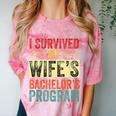 i Survived My Wife Bachelor's Degree Wife Graduation Comfort Color Blast T-Shirt Clay