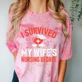 I Survived My Wife's Nursing Degree Rn Graduation Nurse Comfort Color Blast T-Shirt Clay