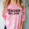 Teacher Graduation Teacher Est 2018 Tee Him Her Comfort Color Blast T-Shirt Clay