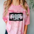 VHS Tape Rewind Glitch 90s Retro Nostalgia Please Rewind Comfort Color Blast T-Shirt Clay