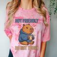 Women's Grouchy Capybara Not Friendly Do Not Touch Introvert Comfort Color Blast T-Shirt Clay