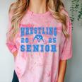 Wrestling Senior Night Wrestling Senior 2025 Graduation 44 Comfort Color Blast T-Shirt Clay