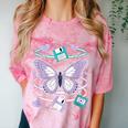 Y2K Butterfly Floppy Disk Art Digital Nostalgia Comfort Color Blast T-Shirt Clay