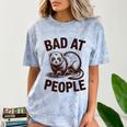 Bad At People Ferret Introvert Saying Slogan Comfort Color Blast T-Shirt Ocean